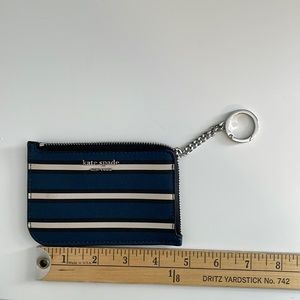 Kate spade navy striped keychain wallet